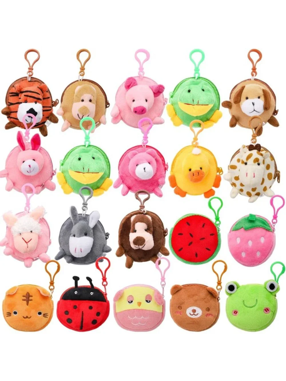 Adorable Mini Animal & Fruit Stuffed Coin Purse - Cute & Fun Accessory!